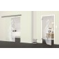 Glasschiebetür SLIM-LINE Piano Gelasert Auf Klarglas Glasschiebetür SLIM-LINE Piano Gelasert Auf Klarglas