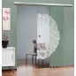 Glasschiebetür SLIM-LINE Blume 8 Gelasert Auf Klarglas Glasschiebetür SLIM-LINE Blume 8 Gelasert Auf Klarglas