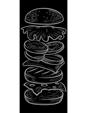 Glasschiebetür SLIM-LINE Hamburger Gelasert Auf Grauglas