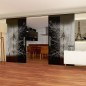 Glasschiebetür SLIM-LINE Abstrakt 7 Gelasert Auf Grauglas Glasschiebetür SLIM-LINE Abstrakt 7 Gelasert Auf Grauglas