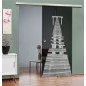 Glasschiebetür SLIM-LINE Steg II Gelasert Auf Grauglas Glasschiebetür SLIM-LINE Steg II Gelasert Auf Grauglas