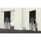 Glasschiebetür SLIM-LINE Treppe Gelasert Auf Grauglas Glasschiebetür SLIM-LINE Treppe Gelasert Auf Grauglas