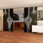 Glasschiebetür SLIM-LINE Giraffenhals Gelasert Auf Grauglas Glasschiebetür SLIM-LINE Giraffenhals Gelasert Auf Grauglas