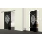 Glasschiebetür SLIM-LINE Wolf 6 Gelasert Auf Grauglas Glasschiebetür SLIM-LINE Wolf 6 Gelasert Auf Grauglas