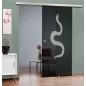 Glasschiebetür SLIM-LINE Snake Gelasert Auf Grauglas Glasschiebetür SLIM-LINE Snake Gelasert Auf Grauglas