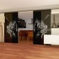 Glasschiebetür SLIM-LINE Warlord Gelasert Auf Grauglas Glasschiebetür SLIM-LINE Warlord Gelasert Auf Grauglas