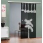 Glasschiebetür SLIM-LINE Kitchen Gelasert Auf Grauglas Glasschiebetür SLIM-LINE Kitchen Gelasert Auf Grauglas