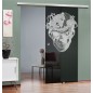 Glasschiebetür SLIM-LINE Skull 4 Gelasert Auf Grauglas Glasschiebetür SLIM-LINE Skull 4 Gelasert Auf Grauglas