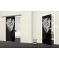 Glasschiebetür SLIM-LINE Skull 4 Gelasert Auf Grauglas Glasschiebetür SLIM-LINE Skull 4 Gelasert Auf Grauglas