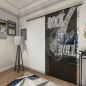 Glasschiebetür SLIM-LINE Guitar Gelasert Auf Grauglas Glasschiebetür SLIM-LINE Guitar Gelasert Auf Grauglas