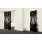 Glasschiebetür SLIM-LINE Guitar Rebell Gelasert Auf Grauglas Glasschiebetür SLIM-LINE Guitar Rebell Gelasert Auf Grauglas