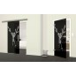 Glasschiebetür SLIM-LINE Crazy Frog Gelasert Auf Grauglas Glasschiebetür SLIM-LINE Crazy Frog Gelasert Auf Grauglas