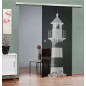 Glasschiebetür SLIM-LINE Leuchtturm 2 Gelasert Auf Grauglas Glasschiebetür SLIM-LINE Leuchtturm 2 Gelasert Auf Grauglas