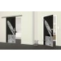 Glasschiebetür SLIM-LINE Boot 2 Gelasert Auf Grauglas Glasschiebetür SLIM-LINE Boot 2 Gelasert Auf Grauglas