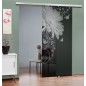 Glasschiebetür SLIM-LINE Blume 3 Gelasert Auf Grauglas Glasschiebetür SLIM-LINE Blume 3 Gelasert Auf Grauglas