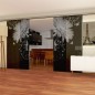 Glasschiebetür SLIM-LINE Blume 3 Gelasert Auf Grauglas Glasschiebetür SLIM-LINE Blume 3 Gelasert Auf Grauglas