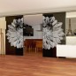 Glasschiebetür SLIM-LINE Blume 4 Gelasert Auf Grauglas Glasschiebetür SLIM-LINE Blume 4 Gelasert Auf Grauglas