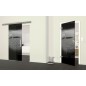 Glasschiebetür SLIM-LINE Golf Gelasert Auf Grauglas Glasschiebetür SLIM-LINE Golf Gelasert Auf Grauglas