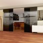 Glasschiebetür SLIM-LINE Golf Gelasert Auf Grauglas Glasschiebetür SLIM-LINE Golf Gelasert Auf Grauglas