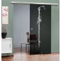 Glasschiebetür SLIM-LINE Floral Schwert Gelasert Auf Grauglas Glasschiebetür SLIM-LINE Floral Schwert Gelasert Auf Grauglas