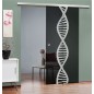 Glasschiebetür SLIM-LINE "DNA" Gelasert Auf Grauglas Glasschiebetür SLIM-LINE "DNA" Gelasert Auf Grauglas