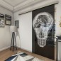 Glasschiebetür SLIM-LINE Skull Gelasert Auf Grauglas Glasschiebetür SLIM-LINE Skull Gelasert Auf Grauglas