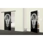Glasschiebetür SLIM-LINE Skull Gelasert Auf Grauglas Glasschiebetür SLIM-LINE Skull Gelasert Auf Grauglas