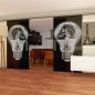 Glasschiebetür SLIM-LINE Skull Gelasert Auf Grauglas Glasschiebetür SLIM-LINE Skull Gelasert Auf Grauglas