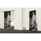 Glasschiebetür SLIM-LINE Vintage Bike Gelasert Auf Grauglas