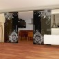 Glasschiebetür SLIM-LINE Blume 11 Gelasert Auf Grauglas Glasschiebetür SLIM-LINE Blume 11 Gelasert Auf Grauglas