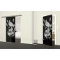 Glasschiebetür SLIM-LINE Skull 2 Gelasert Auf Grauglas Glasschiebetür SLIM-LINE Skull 2 Gelasert Auf Grauglas