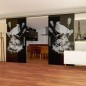 Glasschiebetür SLIM-LINE Skull 2 Gelasert Auf Grauglas Glasschiebetür SLIM-LINE Skull 2 Gelasert Auf Grauglas