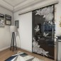 Glasschiebetür SLIM-LINE Blume 5 Gelasert Auf Grauglas Glasschiebetür SLIM-LINE Blume 5 Gelasert Auf Grauglas