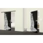 Glasschiebetür SLIM-LINE Landscape Gelasert Auf Grauglas Glasschiebetür SLIM-LINE Landscape Gelasert Auf Grauglas