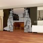 Glasschiebetür SLIM-LINE Landscape Gelasert Auf Grauglas Glasschiebetür SLIM-LINE Landscape Gelasert Auf Grauglas