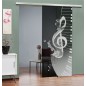 Glasschiebetür SLIM-LINE Piano Gelasert Auf Grauglas Glasschiebetür SLIM-LINE Piano Gelasert Auf Grauglas