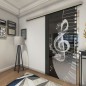 Glasschiebetür SLIM-LINE Piano Gelasert Auf Grauglas Glasschiebetür SLIM-LINE Piano Gelasert Auf Grauglas