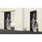 Glasschiebetür SLIM-LINE Piano Gelasert Auf Grauglas Glasschiebetür SLIM-LINE Piano Gelasert Auf Grauglas