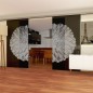 Glasschiebetür SLIM-LINE Blume 8 Gelasert Auf Grauglas Glasschiebetür SLIM-LINE Blume 8 Gelasert Auf Grauglas