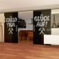 Glasschiebetür SLIM-LINE Glück Auf Gelasert Auf Grauglas Glasschiebetür SLIM-LINE Glück Auf Gelasert Auf Grauglas