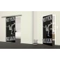 Glasschiebetür SLIM-LINE No pain No Gain Gelasert Auf Grauglas Glasschiebetür SLIM-LINE No pain No Gain Gelasert Auf Grauglas