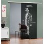 Glasschiebetür SLIM-LINE Gents Gelasert Auf Grauglas Glasschiebetür SLIM-LINE Gents Gelasert Auf Grauglas