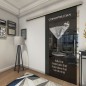 Glasschiebetür SLIM-LINE Cosmopolitan Gelasert Auf Grauglas Glasschiebetür SLIM-LINE Cosmopolitan Gelasert Auf Grauglas
