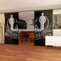 Glasschiebetür SLIM-LINE Mr. Incredible Gelasert Auf Grauglas Glasschiebetür SLIM-LINE Mr. Incredible Gelasert Auf Grauglas
