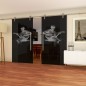 Glasschiebetür PIPE-LINE Gitarist Gelasert Auf Grauglas Glasschiebetür PIPE-LINE Gitarist Gelasert Auf Grauglas