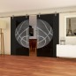 Glasschiebetür PIPE-LINE Basketball Gelasert Auf Grauglas Glasschiebetür PIPE-LINE Basketball Gelasert Auf Grauglas