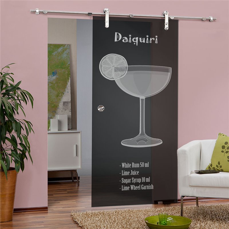 Glasschiebetür PIPE-LINE Daiquiri Gelasert Auf Grauglas Glasschiebetür PIPE-LINE Daiquiri Gelasert Auf Grauglas
