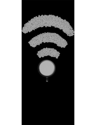 Lichtausschnitt Kaffee - Wifi Gelasert Auf Klarglas