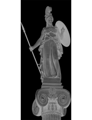 Lichtausschnitt Athena Gelasert Auf Grauglas