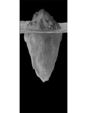 Lichtausschnitt Eisberg Gelasert Auf Grauglas